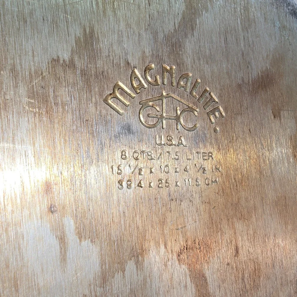 Magnalite GHC 8 Qt Oval Roaster with Lid Cast Aluminum Made in USA 15.5x10x4.5in